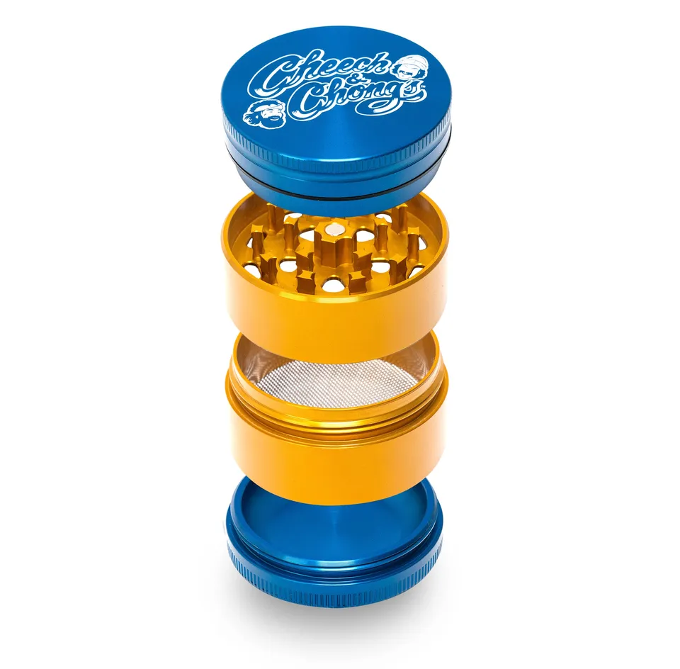 cheech-chong-medium-grinder-4-parties-bleu-alu image 1