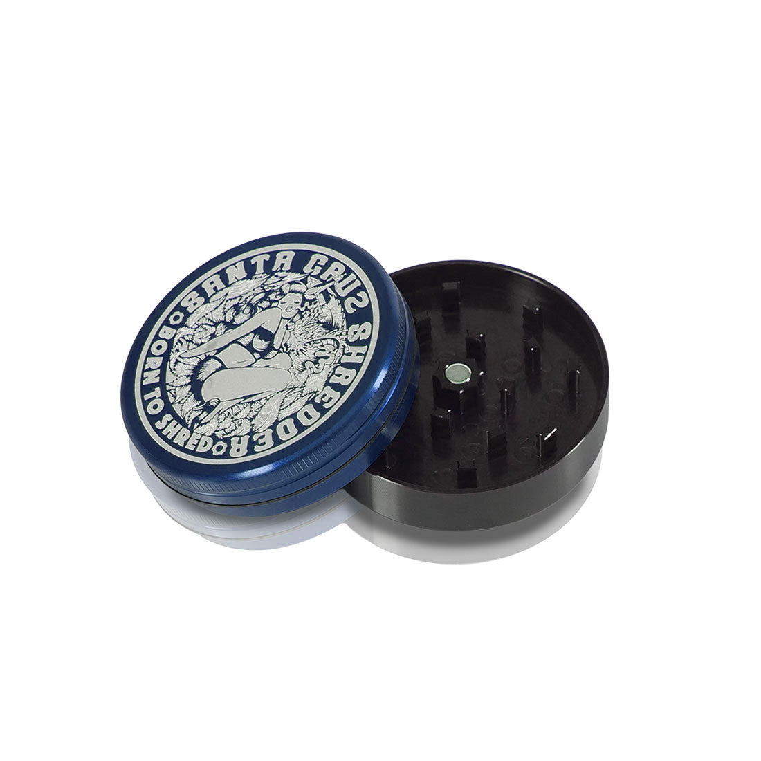 santa-cruz-shredder-aluminium-large-pin-up-grinder-2-parties-bleu image 3