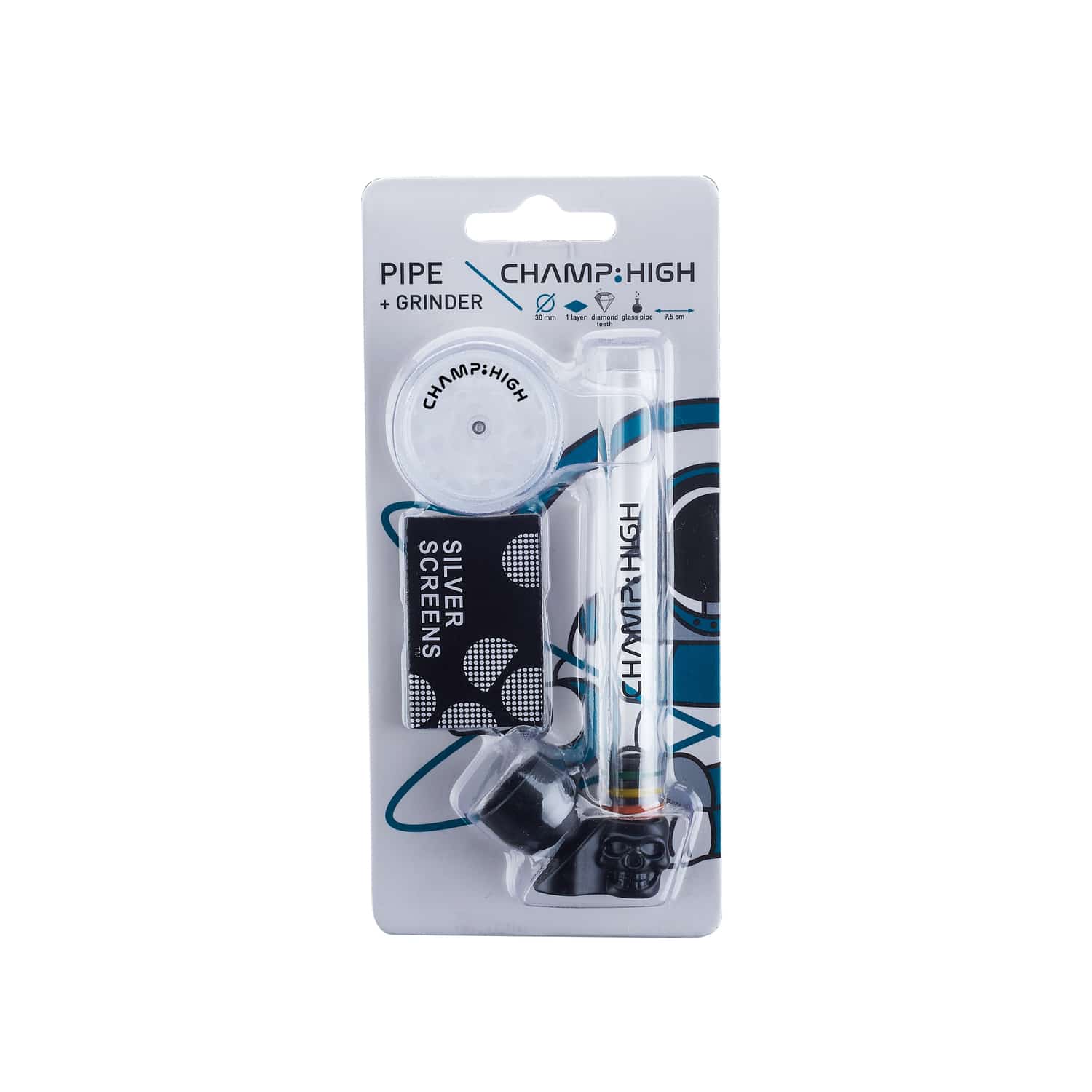 champ-high-skull-duo-pipe-verre-9-5-cm-grinder-30-mm image 4