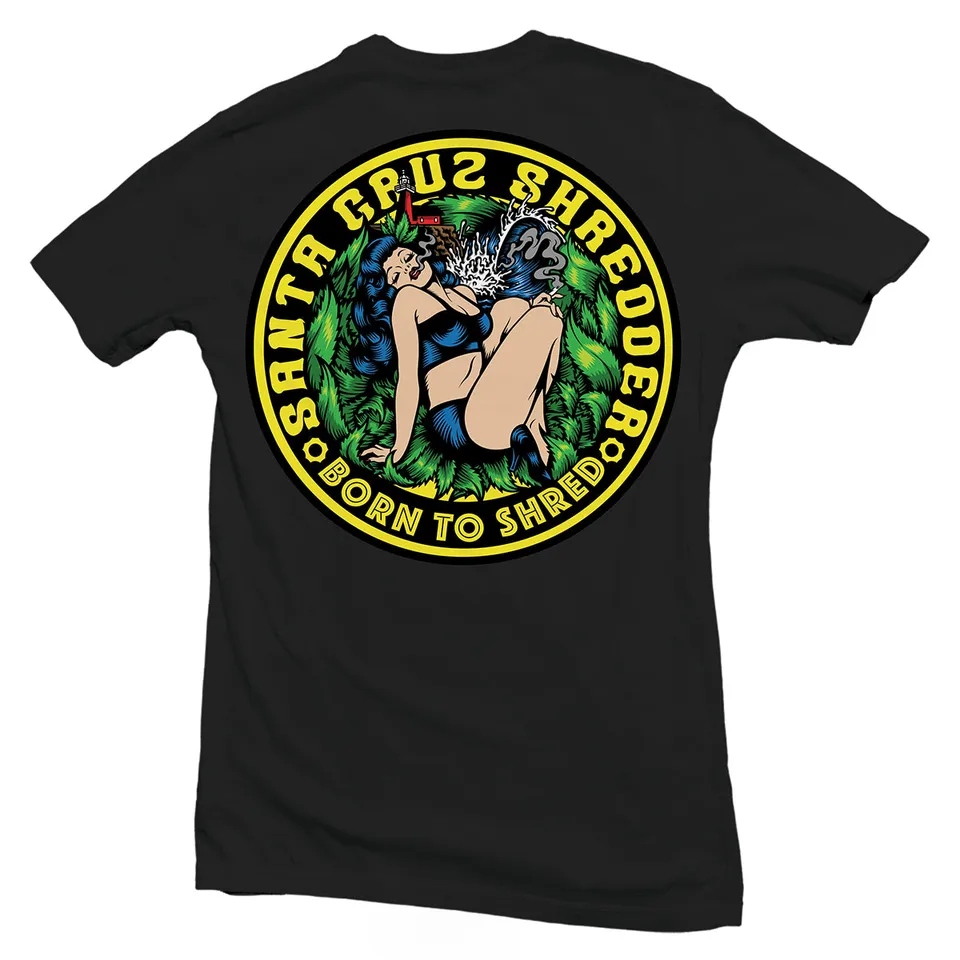 santa-cruz-shredder-pinup-t-shirt-coton-noir-blanc image 1