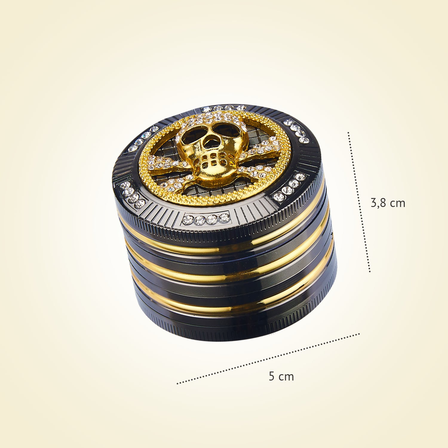 champhigh-prepare-bling-bling-skull-grinder-50-mm-strass image 3