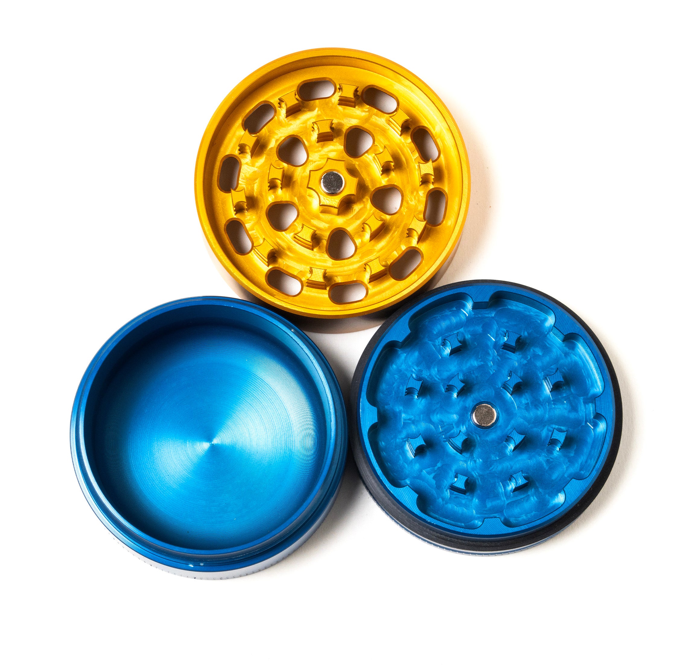 cheech-chong-aluminium-3-pi-ces-medium-grinder-bleu-or image 5