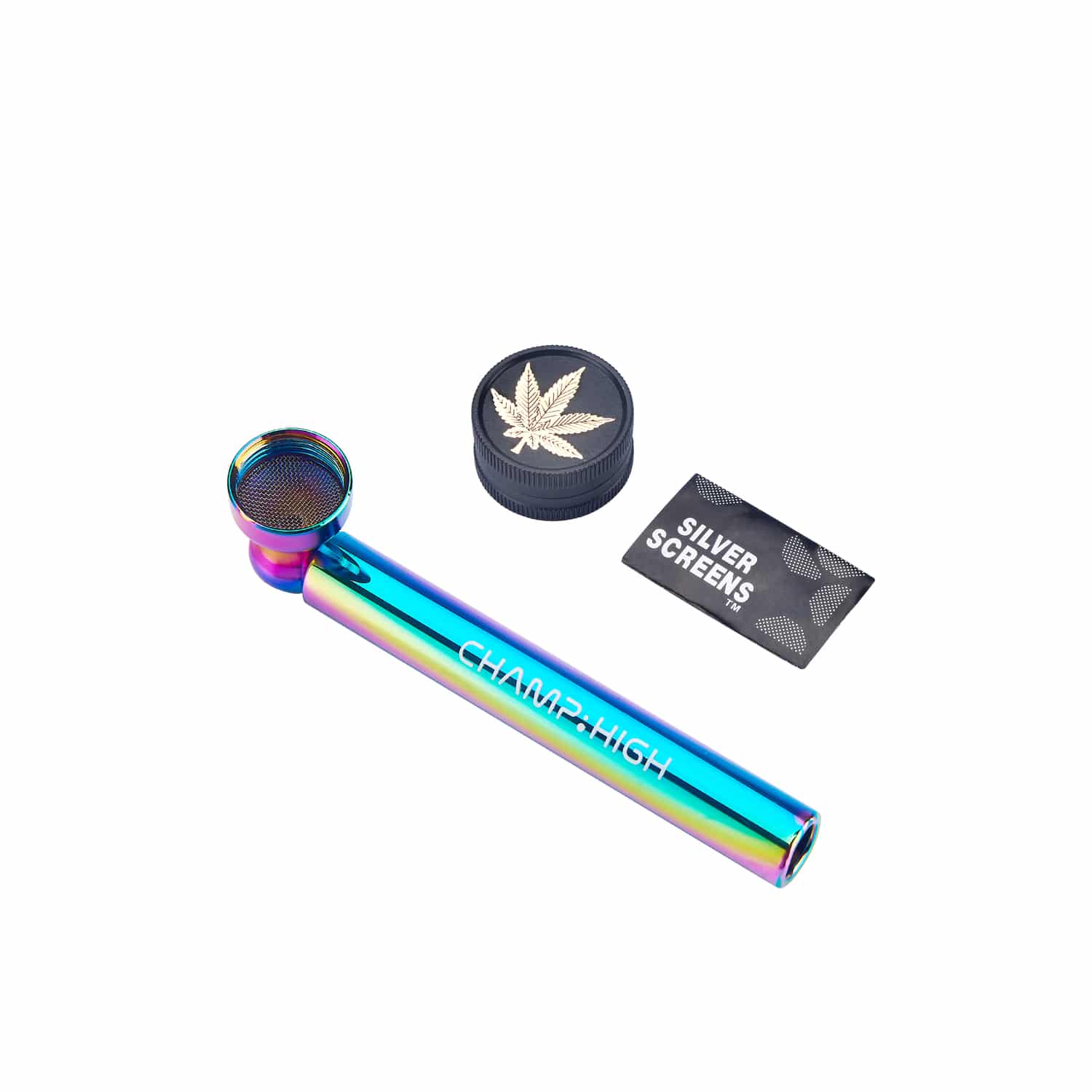 champ-high-consume-rainbow-pipe-verre-9-5-cm-grinder-30-mm image 2