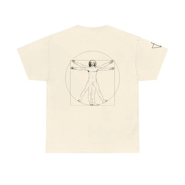 davinci-iq-vitruvian-man-t-shirt-homme-natural-coton image 1