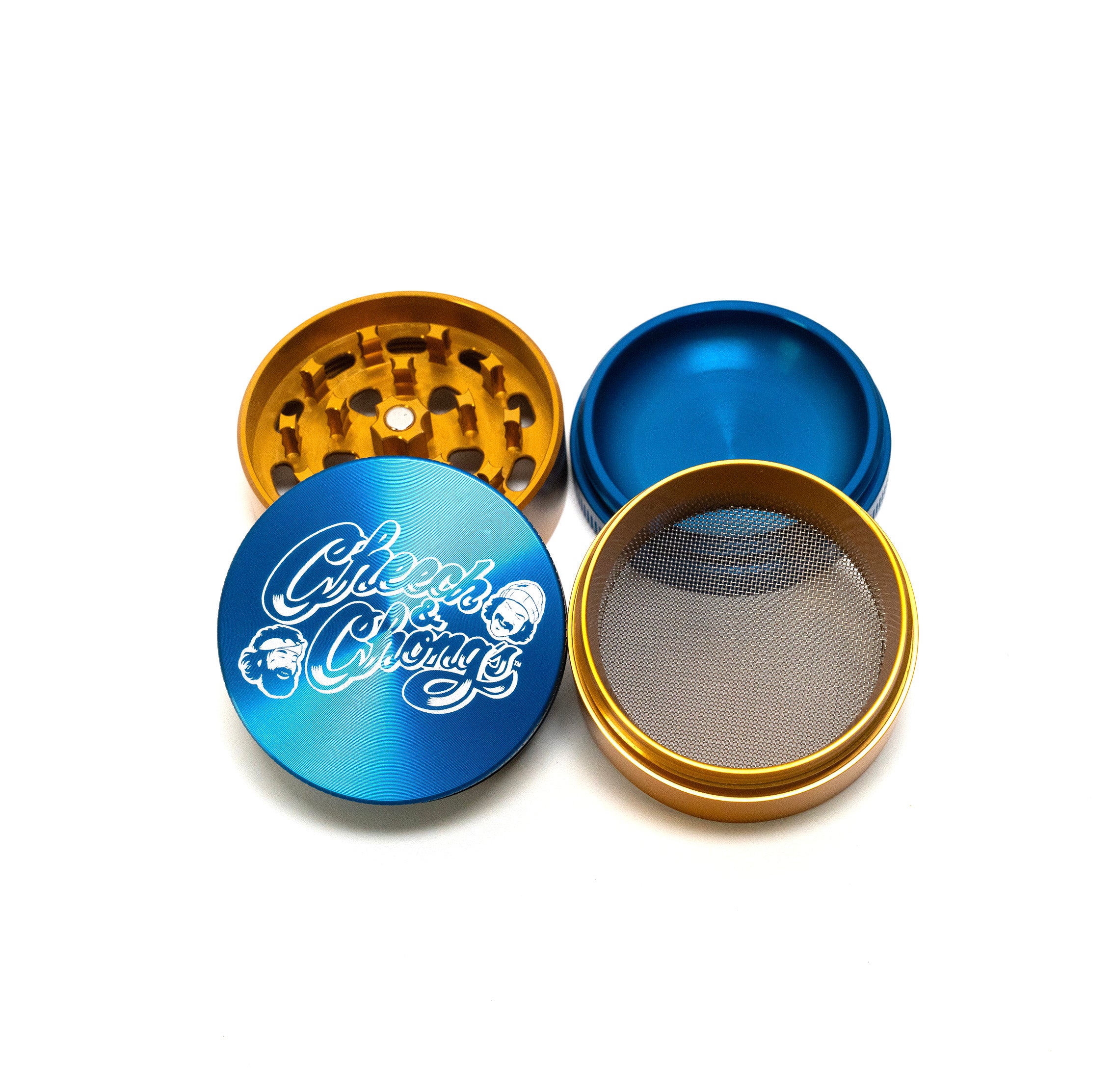 cheech-chong-medium-grinder-4-parties-bleu-alu image 3